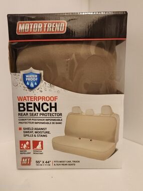 Waterproof Beige Bench Rear Seat Protector